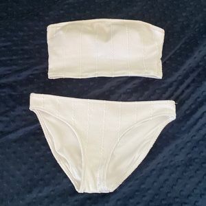 Aerie Crinkle Longline Bandeau Bikini